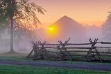 Red Barn In Misty Dawn_11823-7